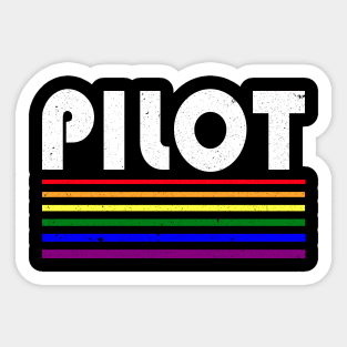 Pilot rainbow stripe design Sticker